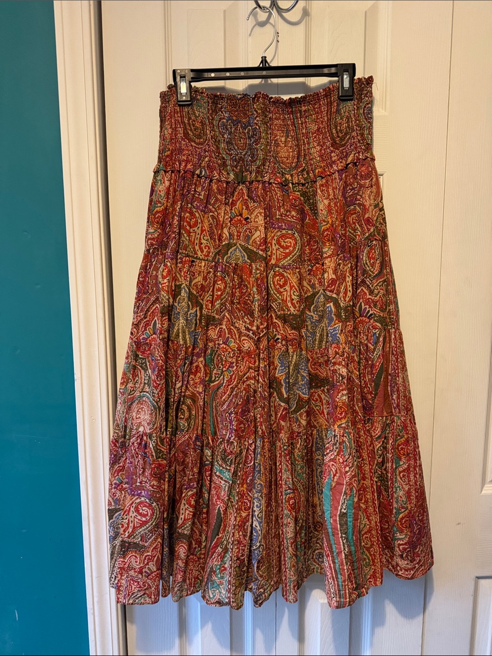 Ralph Lauren Multicolor Paisley Tiered Maxi Skirt